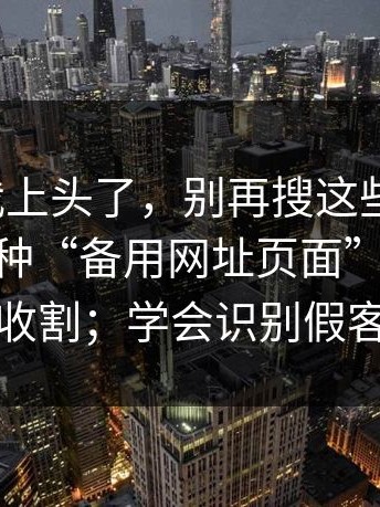 我承认我上头了，别再搜这些“入口”了——这种“备用网址页面”用“会员开通”收割；学会识别假客服话术