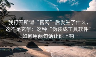 我打开所谓“官网”后发生了什么，这不是玄学：这种“伪装成工具软件”如何用两句话让你上钩