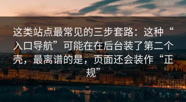 这类站点最常见的三步套路：这种“入口导航”可能在在后台装了第二个壳，最离谱的是，页面还会装作“正规”