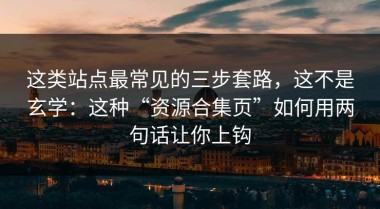 这类站点最常见的三步套路，这不是玄学：这种“资源合集页”如何用两句话让你上钩
