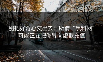 别把好奇心交出去：所谓“黑料网”可能正在把你导向虚假充值