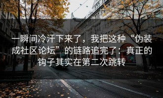 一瞬间冷汗下来了，我把这种“伪装成社区论坛”的链路追完了：真正的钩子其实在第二次跳转