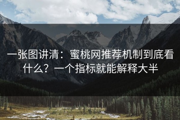 一张图讲清：蜜桃网推荐机制到底看什么？一个指标就能解释大半