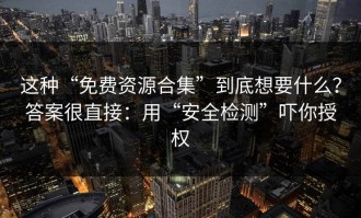 这种“免费资源合集”到底想要什么？答案很直接：用“安全检测”吓你授权