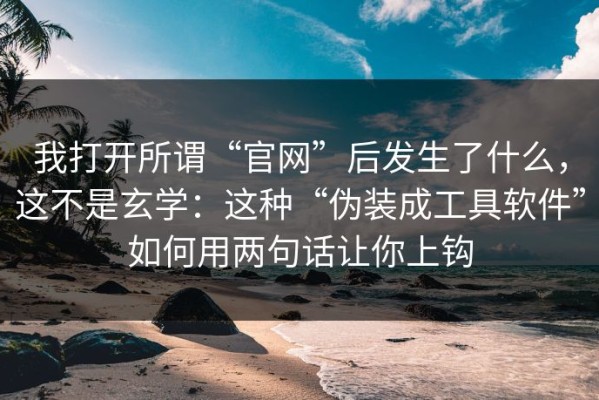 我打开所谓“官网”后发生了什么，这不是玄学：这种“伪装成工具软件”如何用两句话让你上钩
