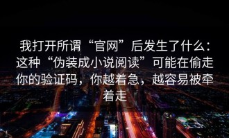 我打开所谓“官网”后发生了什么：这种“伪装成小说阅读”可能在偷走你的验证码，你越着急，越容易被牵着走