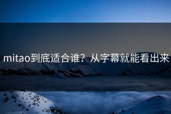 mitao到底适合谁？从字幕就能看出来