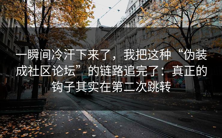 一瞬间冷汗下来了，我把这种“伪装成社区论坛”的链路追完了：真正的钩子其实在第二次跳转