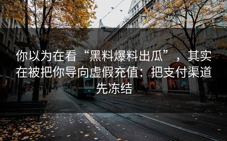 你以为在看“黑料爆料出瓜”，其实在被把你导向虚假充值：把支付渠道先冻结