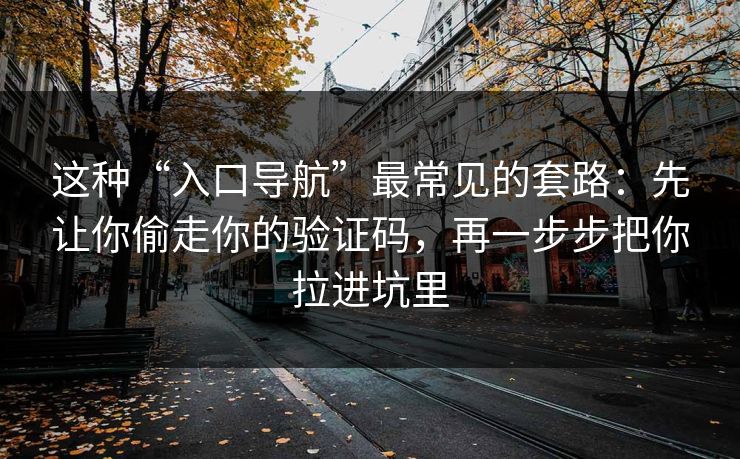 这种“入口导航”最常见的套路：先让你偷走你的验证码，再一步步把你拉进坑里