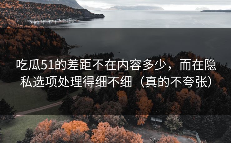 吃瓜51的差距不在内容多少,而在隐私选项处理得细不细(真的不夸张) 吃瓜51的差距不在内容多少,而在隐私选项处理得细不细(真的不夸张)